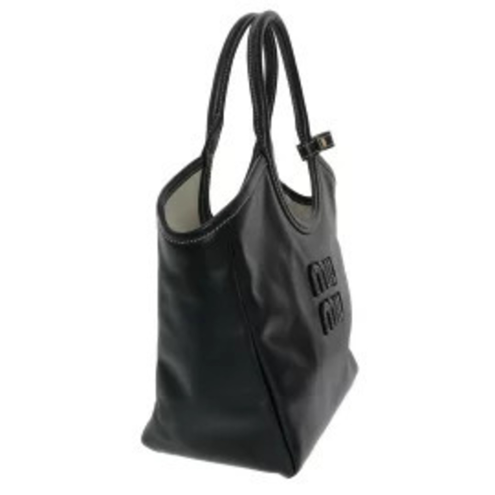 Miu Miu IVY Leather Tote Bag Black